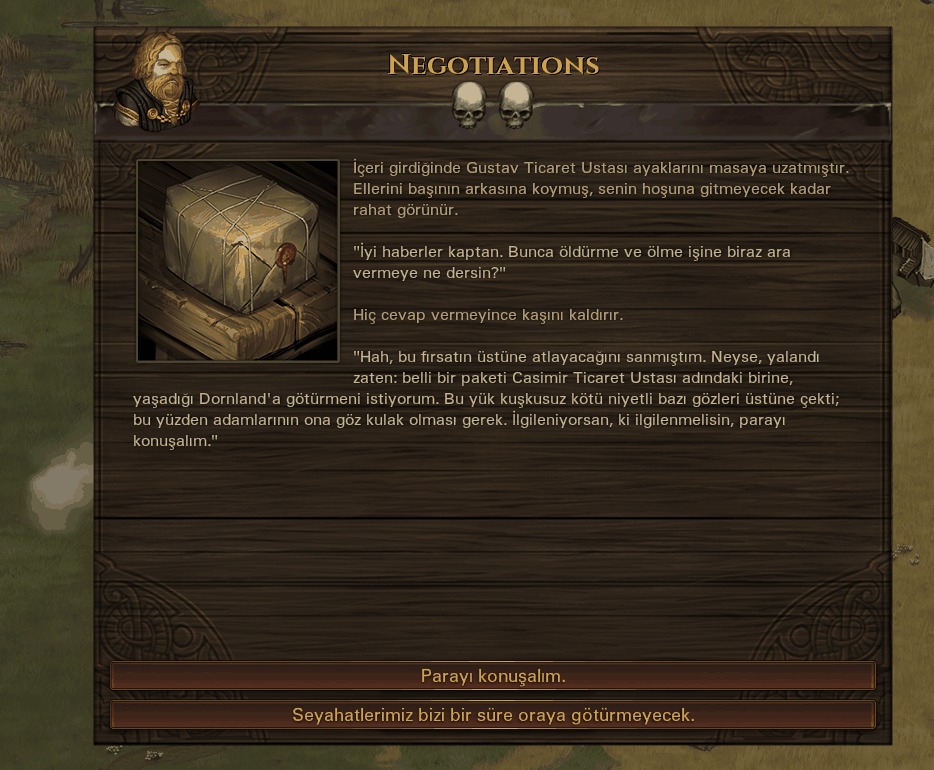 Battle Brothers sözleşme pazarlığı Türkçe diyalog metni